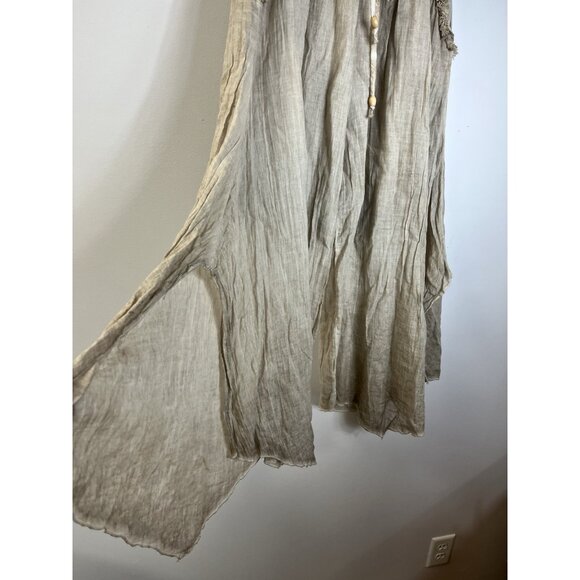 Ipekci Otantik Brown Sheer Lined Wide Leg Crop Pants Women’s Size S/M Boho🤩 - Picture 4 of 11